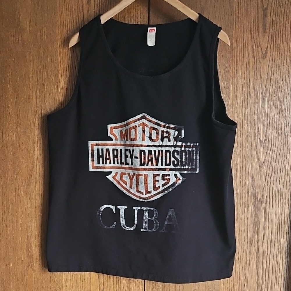 Harley-Davidson Black and Orange Logo Tank